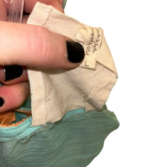 Z&L turquoise orange tie dye trim tassel tunic cover up dress bohemian m… - Picture 5 of 6